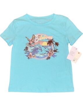 Billabong Blue Tee Shirt Surf Sun Beach Palm Girls Extra Small XS NWT Pink